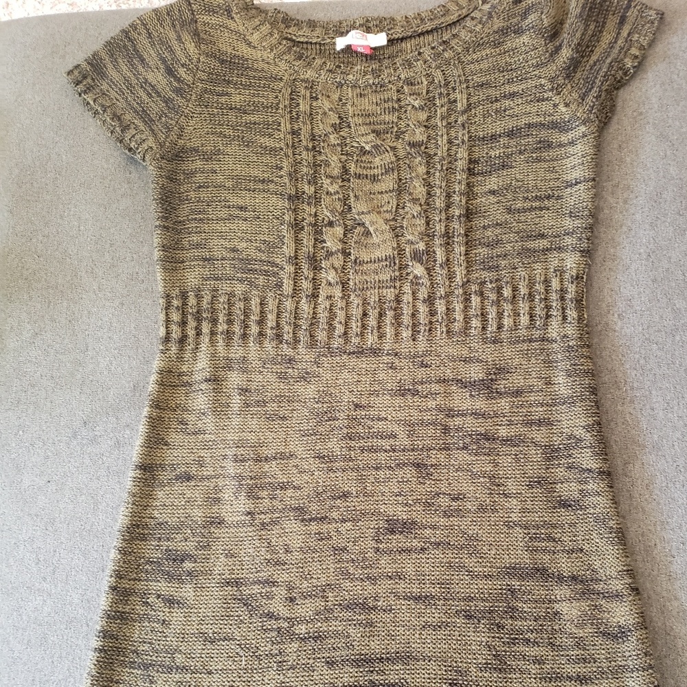 Green knit sweater dress